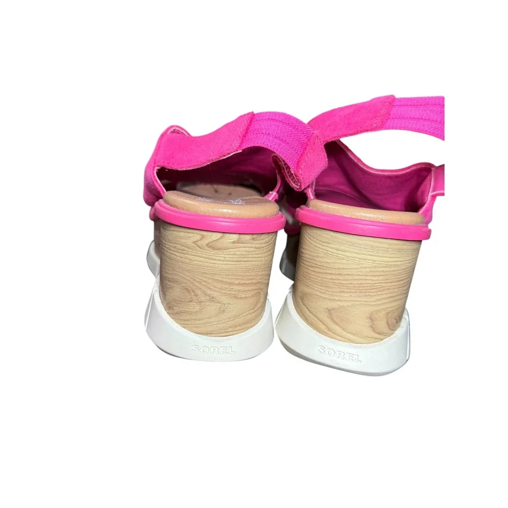 Sorel Hot Pink Suede Platform Wedge Sandals Size 8